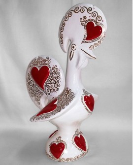 Embossed Heart Rooster - GALO8EH