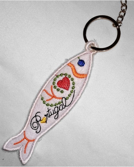 Hand-embroidered fabric key holder - PTEKH05